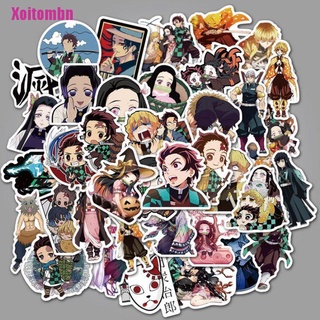 [Xoitombn] 50pcs Anime Demon Slayer Kimetsu No Yaiba Stickers PVC Waterproof Decals Luggage