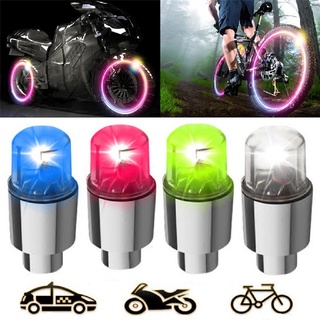 [chuaniaji] 2 Piezas De Bicicleta Coche Motocicleta Rueda Neumático Válvula Tapa Flash Luz LED Radios Lámpara .