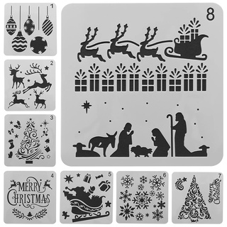 Plantilla De Pintura De Álbum De Recortes De Navidad , Juego De Moldes De Dibujo De Plástico Decoración (1)