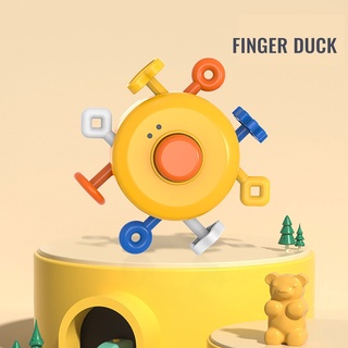 [unicorn1]dedo De bebé empuje música pequeño dedo amarillo-Duck ejercicio dedo Flexible Push Pull juguete