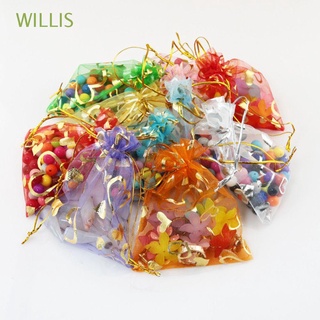 Willis 50 bolsas de embalaje pequeñas de decoración de boda bolsas de Organza fiesta dulces joyería corazones diseño 9x12cm bolsas