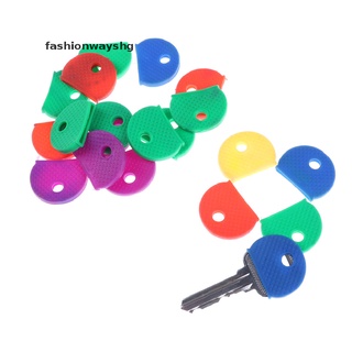 [fashionwayshg] 10 unids/20pcs color mezclado suave key top tapas caso llavero id marcador etiquetas [caliente]