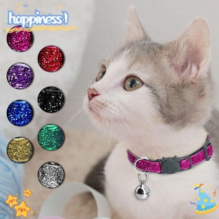 collar ajustable de felicidad para perro, hebilla, colgante de campana, collares para gatos, suministros para mascotas, trenza de cachorro, lentejuelas, accesorios para gatos, multicolor
