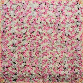 Silk Rose Artificial Flower Wall Panels Wedding Party Home Decor Pink White