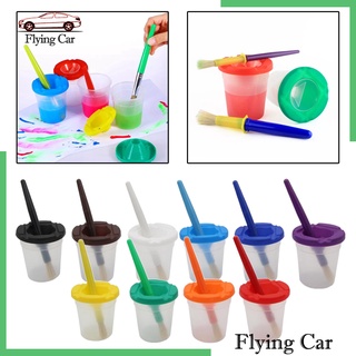 [Precio de actividad] 10 piezas niños sin derrame tazas de pintura con tapas de colores para niños arte suministro