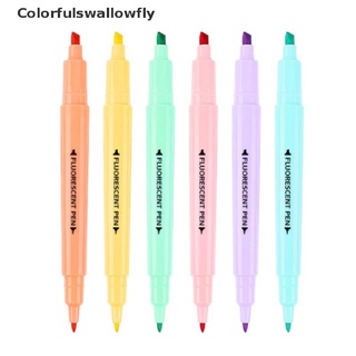 colorfulswallowfly 6 unids/set doble cabeza fluorescente marcador bolígrafo pastel dibujo pluma csf