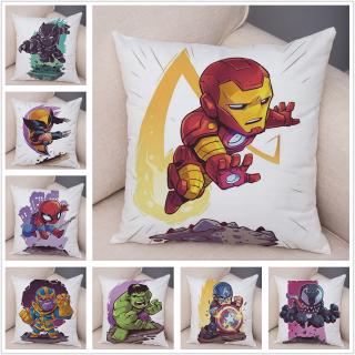 Funda de almohada de superhéroe de marvel vengadores para sofá, decoración del hogar, Superman, Deadpool, Super héroe, funda de felpa corta