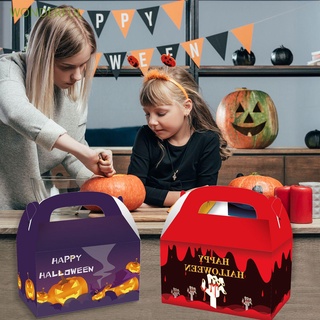 Maravilloso portátil de Halloween caja de caramelos suministros de fiesta tratar o truco bolsa de embalaje Festival regalo Goodie DIY alimentos regalo de almacenamiento