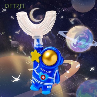 DETZEL Toddlers Children Silicone Toothbrush Cute Oral Care U-shape Baby Toothbrush Spaceman 360 Degree Manual Cartoon Rocket Soft Teeth Cleaner