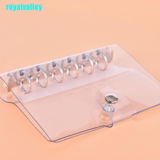 royalvalley 1Pc Transparent File Folder A5/A6/A7 Plastic Clip Note Loose Ring Binder LOUJ (2)