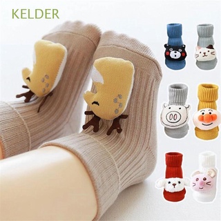 KELDER 1-3 Years old Newborn Floor Socks Toddler Cartoon Baby Socks Cute Infant Children Foldable Cotton Thick Non-Slip Sole
