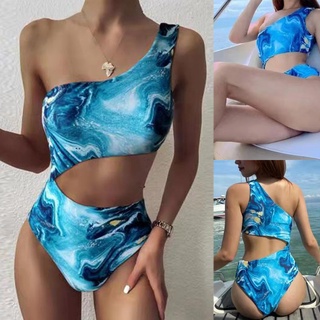 shein^_^ nuevo sexy una pieza de baño con rayas de espalda abierta playa traje de baño bikini set