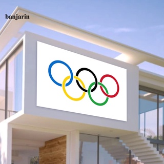 B bandera deportiva de larga duración inspiradora anillos olímpicos patrón bandera excelente ejecución para juego olímpico (1)