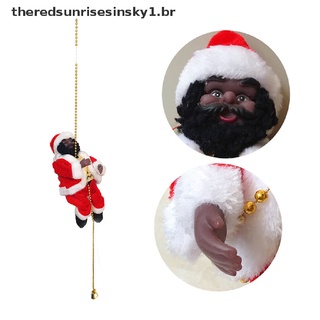 [theredsunrisesinsky1.br] Cuerda eléctrica de escalera de escalada de Santa Claus cuentas musicales colgantes decoración navideña.