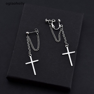 ogiaoholiy unisex acero inoxidable cruz pendientes para mujer gótico estilo rock joyería regalo co