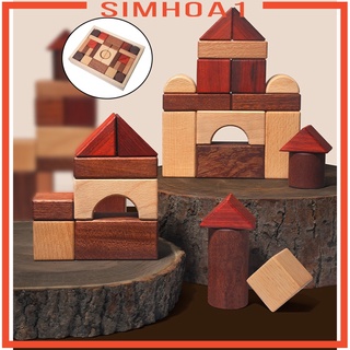 [SIMHOA1] Bloques de construcción de madera juguetes educativos formas reconocimiento inteligencia juego