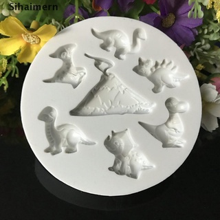 [sihaimern] molde de silicona para pasteles de dinosaurio fondant molde de decoración de pasteles herramientas de chocolate.