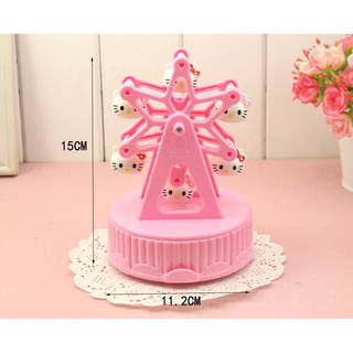 Hello Kitty Ferris Wheel Clockwork caja de música cumpleaños juguetes niños decoración del hogar (2)