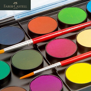 Faber CASTELL empalmada pigmento de Acuarela sólida/pinturas con pincel bolígrafo 12/21/24 colores redondo sólido Acuarela pigmentos suministros 1250 (5)