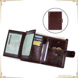 Cartera para hombre, billetera RFID de cuero para hombre, billetera plegable con bolsillo para monedas con cremallera para hombre (4)
