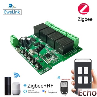 Ewelink 4CH Zigbee Smart Light Switch Módulo DC 5/12/32V RF433 Recibir 10A Relés Trabajar Con Alexa Asistente De Google MQTT Protocolo EC