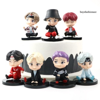 Bbe - 7 piezas BTS Pop-up Shop miembros hechos a mano adornos de mesa sentado muñecas (2)