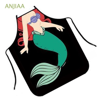 ANJIAA Anime Bib Household Baking Accessories Kitchen Aprons Wipeable Waterproof Oxford Cloth Oil-Proof Useful Home Cleaning Tool