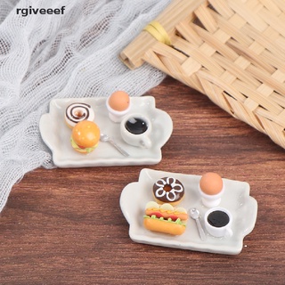 rgiveeef miniatura casa de muñecas desayuno mini hamburguesa tazas de café cocina muñeca juguete de alimentos co