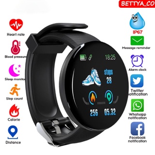 [disponible en inventario] reloj inteligente d18s/monitor redondo de presión arterial/ritmo cardíaco/monitor de ejercicio para hombres/reloj inteligente android ios/mujeres/reloj electrónico bettya.co