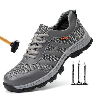 transpirable zapatos de seguridad de los hombres de verano ligero zapatos de trabajo de acero del dedo del pie suave fondo a prueba de pinchazos botas de trabajo de seguridad para los hombres (1)