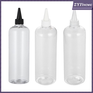 5x Empty Hair Dye Pigment Applicator Clear Hair Gel Bottles Containers (6)