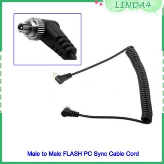 [LINDA4] Cable de sincronización de PC Flash macho a macho con bloqueo de tornillo para Canon DSLR