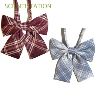 SCIENTISTATION 2PCS Bow Accessories Bow Tie For Women JK Japanese Collar Bow Female School Uniform Lovely Checkered Sailor Style