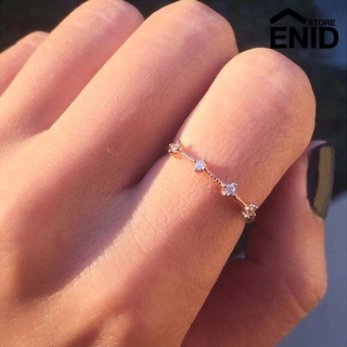 Anillo de dedo fino con incrustaciones de diamantes de imitación para mujer, regalo de boda