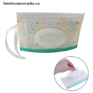 【avocado】 1Pc Portable cartoon baby wipes bag outdoor easy-carry clean wet wipes pouch 【CO】