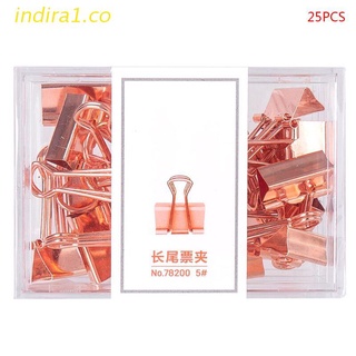 indira1 25 unids/caja de oro rosa binder clips mensaje ticket clip de papel organizador de oficina suministros escolares