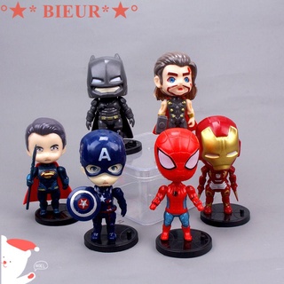 BIEUR Childrens Gift Batman Cake Decorations Superhero Iron Man Spiderman Marvel Marvel Avengers Action Figure Doll Toys Spiderman