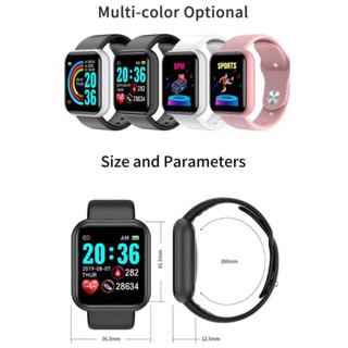 Y68/D20/GM20/reloj inteligente fitness Y68 a prueba De agua con Rastreador De ritmo cardíaco Para Ios/Android (2)