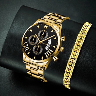 relojes de lujo para hombres de negocios de acero inoxidable pulsera de cuarzo reloj para hombre deporte casual fecha calendario reloj hombre