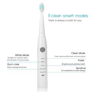 Cepillo de dientes eléctrico ultrasónico lavable electrónico recargable blanqueamiento impermeable cepillo de dientes (7)