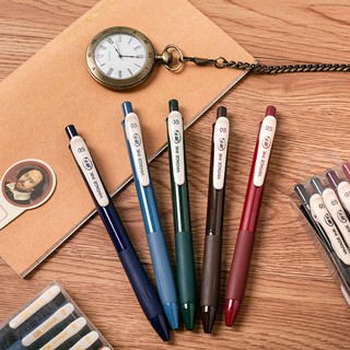 La segunda clase de tres años, los estudiantes de bolígrafo de gel tipo prensa de color retro usan bolígrafo de cuenta de mano de gran capacidad de color ins de 0.5 mm