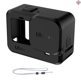 Ulanzi G9-1 cámara de acción funda protectora de silicona suave de goma de la cámara deportiva de la vivienda con cordón de protección accesorios de reemplazo para 9 negro