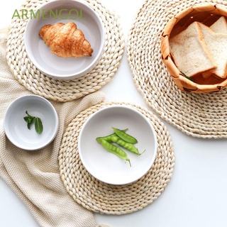 armengol - alfombrilla de mesa de comedor tejida para taza de té, manteles individuales, aislamiento térmico, almohadilla de posavasos, color natural