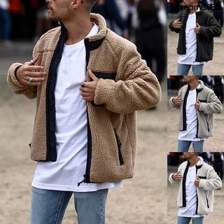 Dm Mjkt abrigo/chaqueta cálida De lana con cremallera con Mangas largas y collar Para invierno