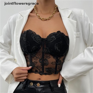 JSGC Embroidery Lace Women's Bra Top Sweet Bralette Vest Sexy Corset Bras Intimates YAA (8)