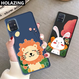 Samsung Galaxy A50 A30 A50S A30S A20S A10S A51 A71 A01 A11 A80 A70S silicona teléfono casos suave Color caramelo de dibujos animados león conejito caso cubierta