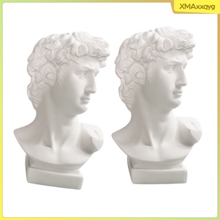 2 piezas de escultura de david estatuas decoración de maquillaje cepillos exhibición florero maceta