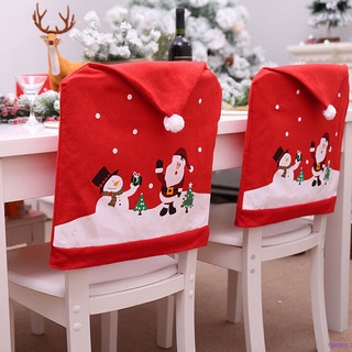[huite] Fundas para silla de decoración de navidad, asiento de comedor, papá noel, fiesta de navidad, silla de comedor
