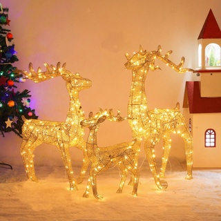 Decoraciones de Navidad ciervos dorados decoración árbol de Navidad escena centro comercial Hotel Mostrar ventana brillante alce