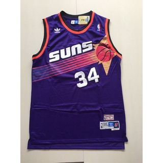 shirt Masculina Estilo Nba Phoenix Suns # 34 Charles Barkley Hardwood classics Roxa jersey